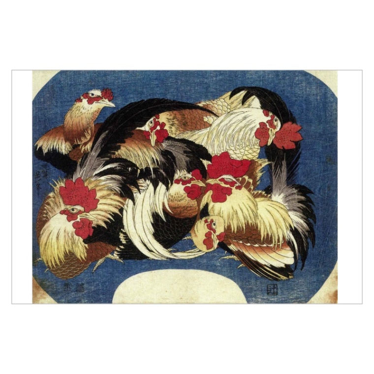 絵はがき〈重美群鶏〉葛飾北斎 TB-074京都便利堂オンラインショップ