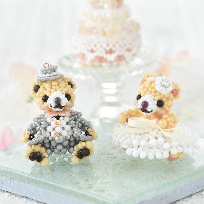 テディベアシリーズ～ハッピーウエディングペアセット～ 【ビーズ