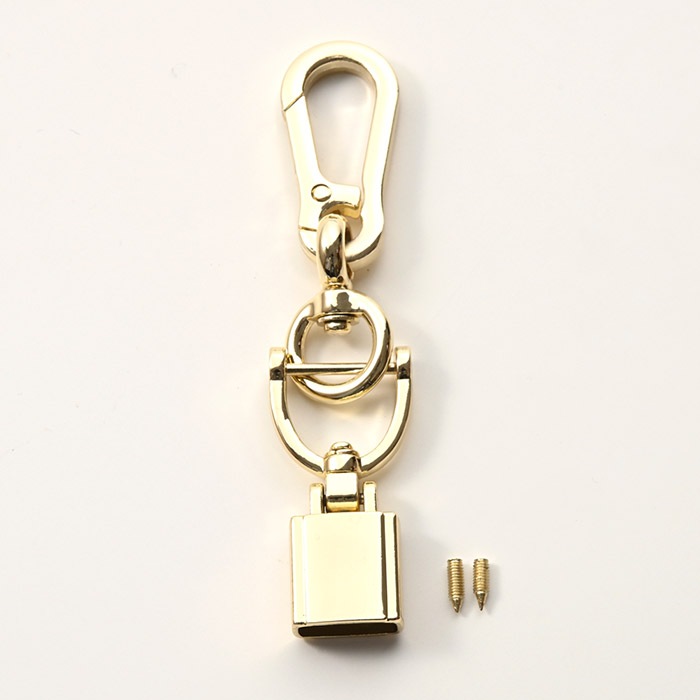 在庫限り】多機能金具セット/Dカン付きカツラ金具+ナスカン ゴールド