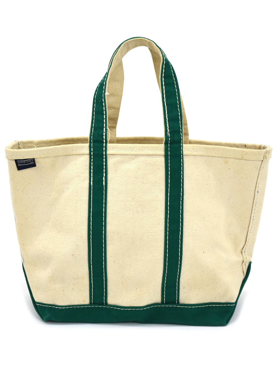 90's～ LANDS'END キャンバス トートバッグ 生成り×グリーン | すべて