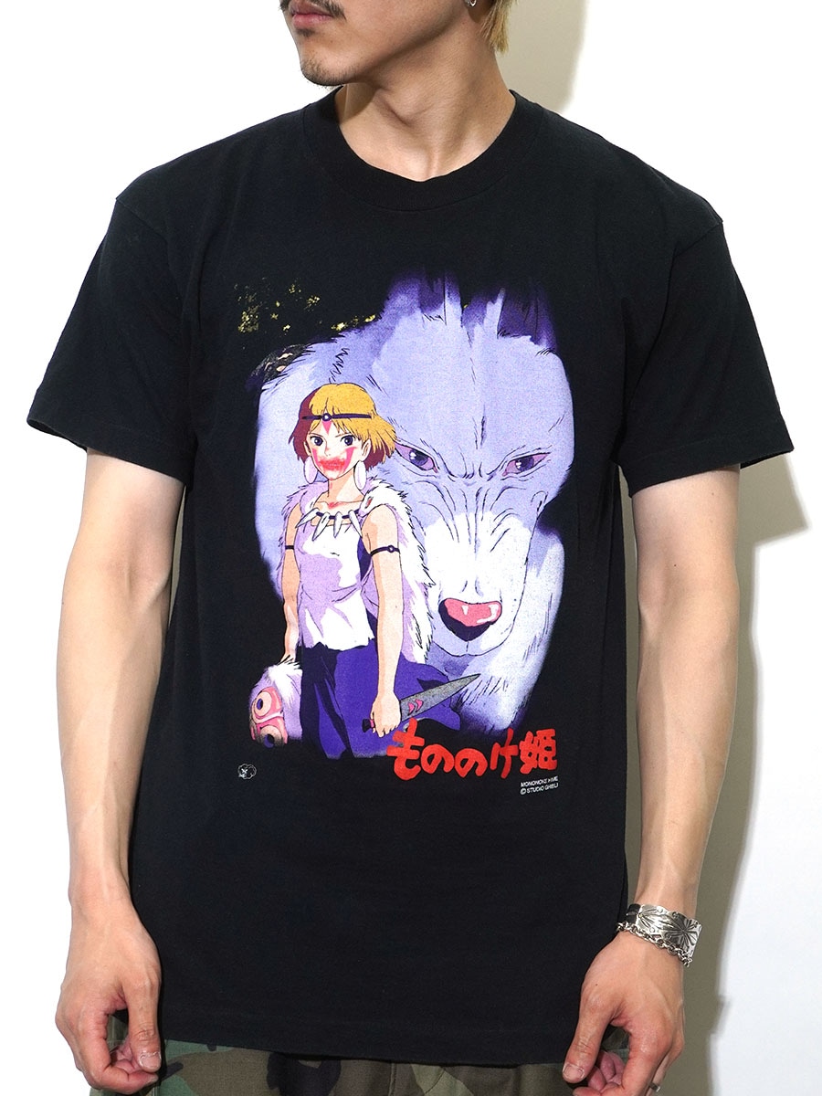 90's SCREEN STARS ''もののけ姫'' プリントTシャツ ブラック 実寸(L位