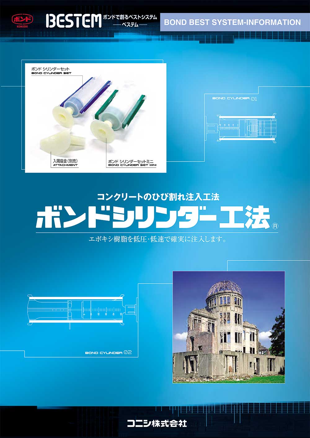 コニシ ボンド シリンダーセット 100セット箱 ボンドシリンダー工法