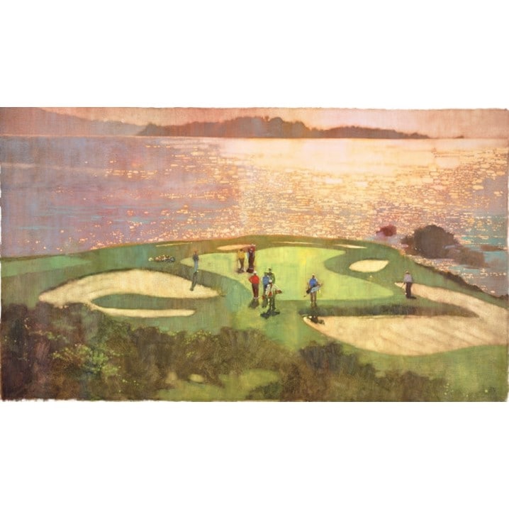 世界限定 88枚】 バーニー・フュークス ゴルフ版画 「Pebble Beach Pro