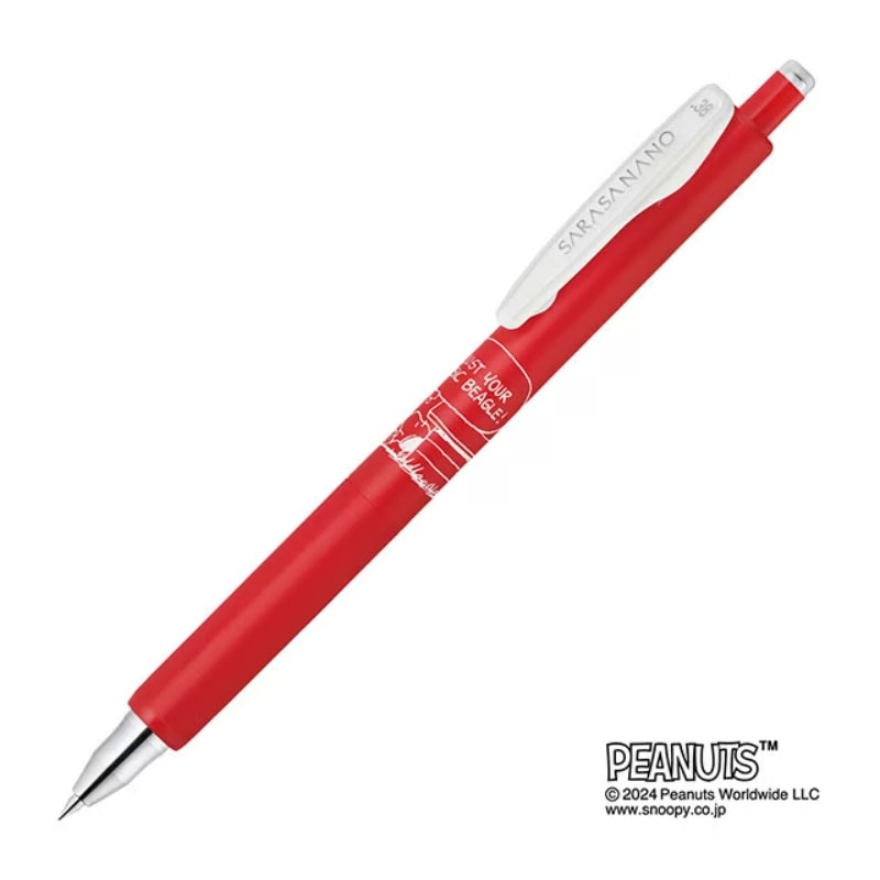 サラサ ナノ 0.38 スヌーピー レッド ジェルボールペン カラーペン