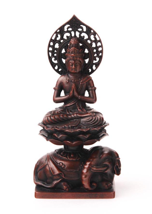 仏像】普賢菩薩 - 総高14.5cm 銅製 高岡銅器 | 日本の手技,高岡銅器の