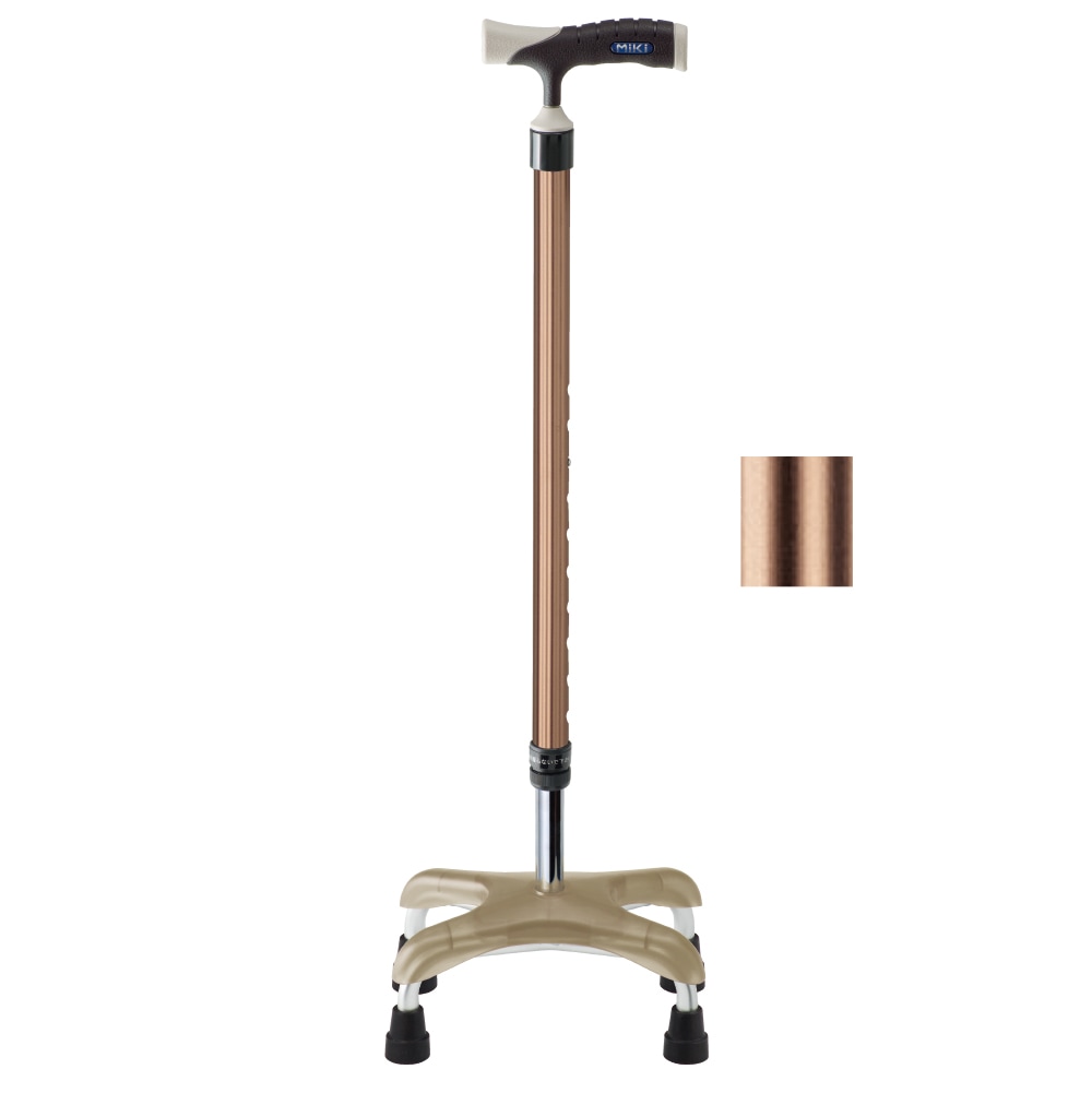 ソフトグリップ四点杖アルミタイプ ピンク ｜ 杖・ステッキ,多点杖