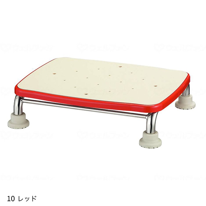 超売れ筋】ステンレス製浴槽台R “あしぴた” 標準 高さ10cm レッド