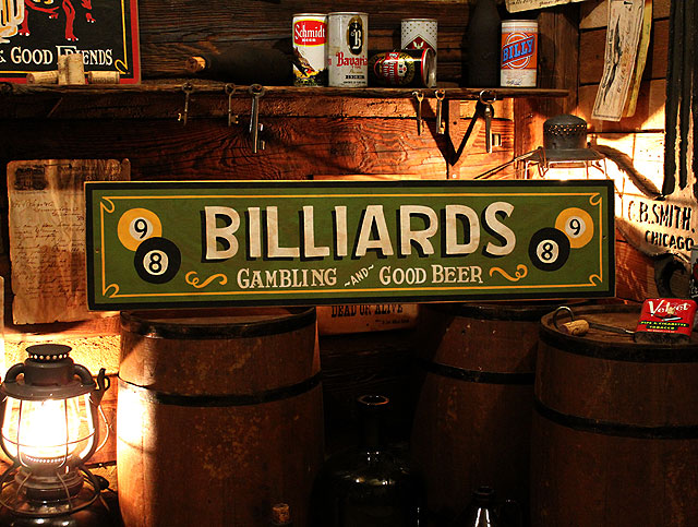 ビリヤード 木製看板 （ロングタイプ）の通販・販売 | アメリカ雑貨の