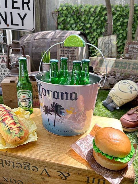 コロナビール ライムハンドル ティンバケツ （パームツリー＆ビーチ
