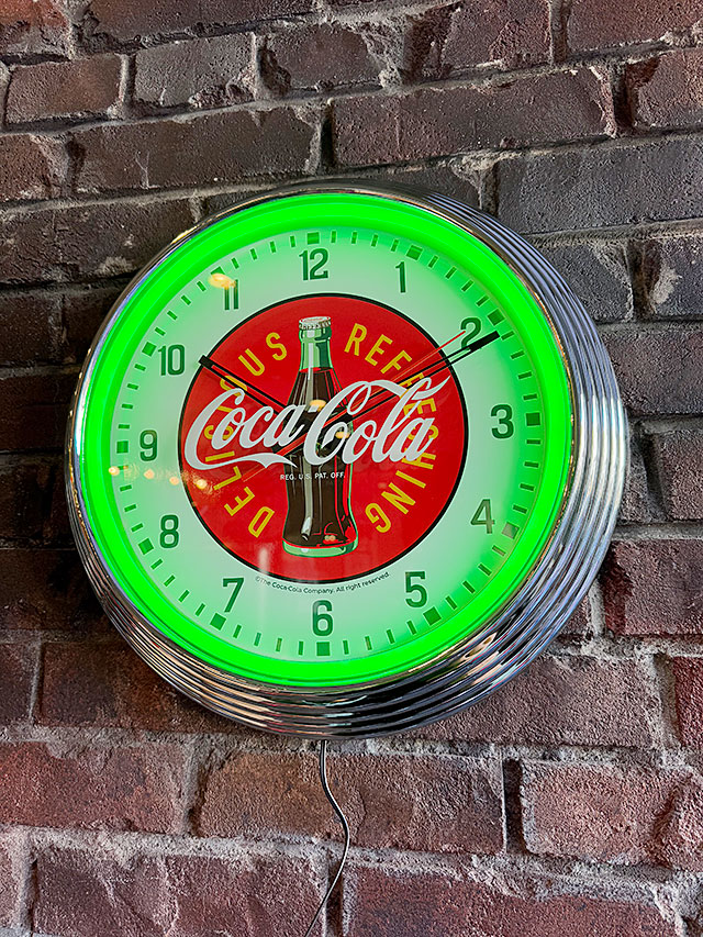 コカ・コーラ オフィシャル ネオンクロック LED （グリーン）の通販