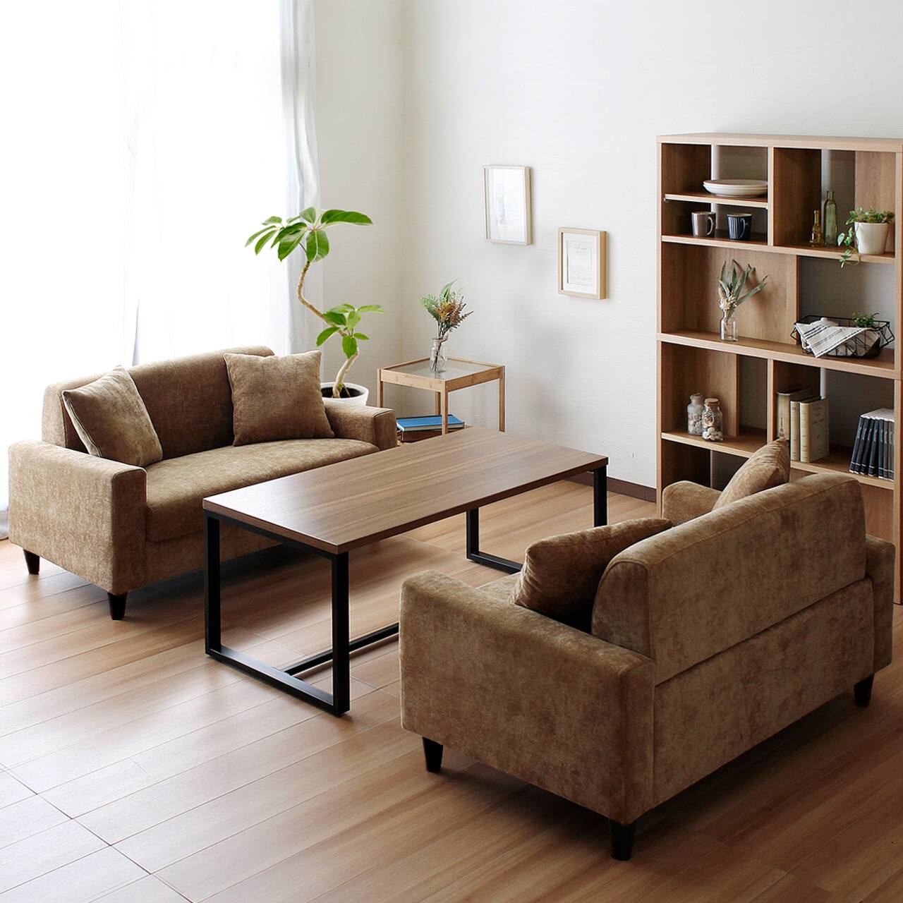 ソファセット【2人掛け×2台】/ コンパクトソファ デイジーファブリック