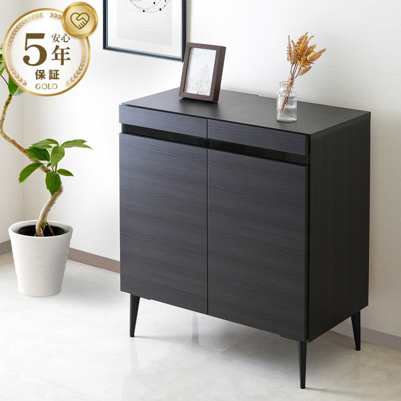 キャビネット】テレビ台 日本製 大川家具 幅80 / ノワール Noir