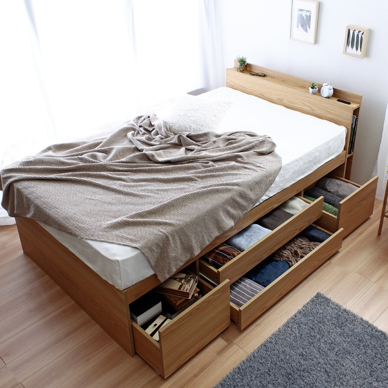 ダブル】大容量収納 チェストベッド/オムニア【OMNIA】｜ベッド