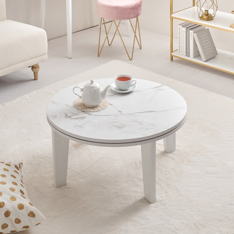 こたつテーブル コンパクト【Aina】アイナ 円形 直径68cm｜ベッド