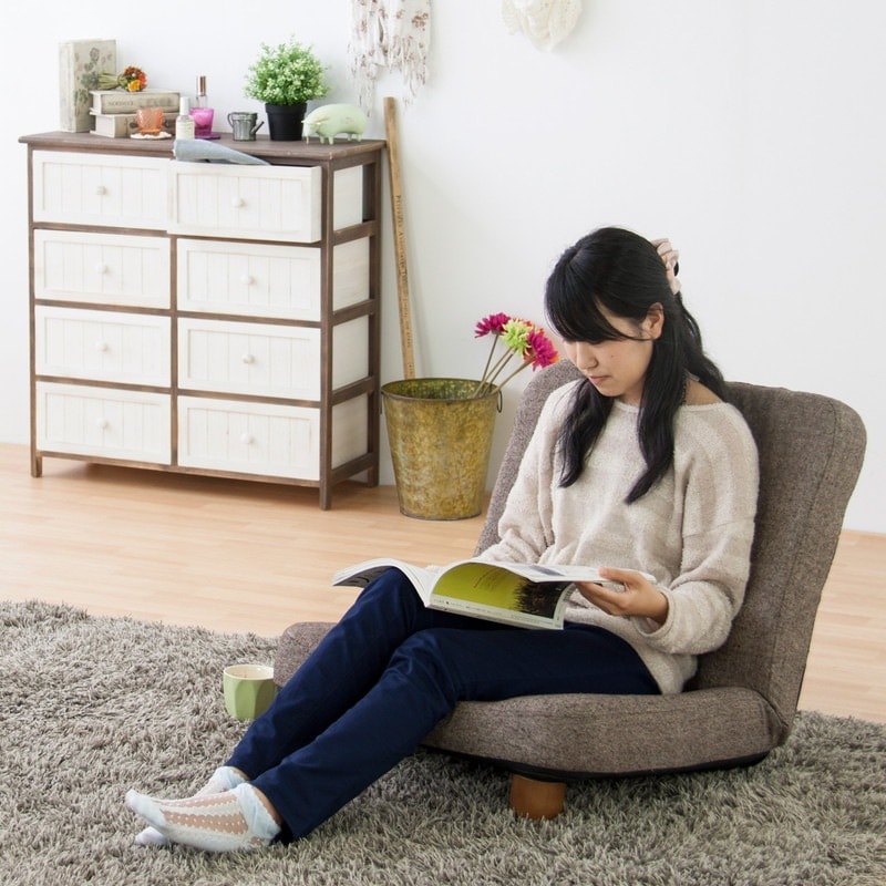 1人掛け】フロアソファ 脚付きリクライニング 1P スマート【SMART