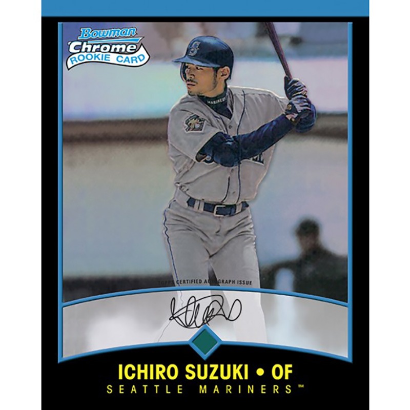 イチロー 2001 Bowman Chrome ルーキーカードデザイン（裏面日本語版