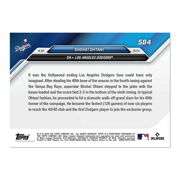 大谷翔平 #584 ドジャースの選手で初となる40/40クラブに加わった記念