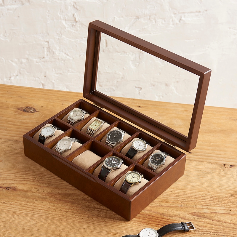 木製ウォッチケース（10本用） | ホームアクセサリー,コレクション