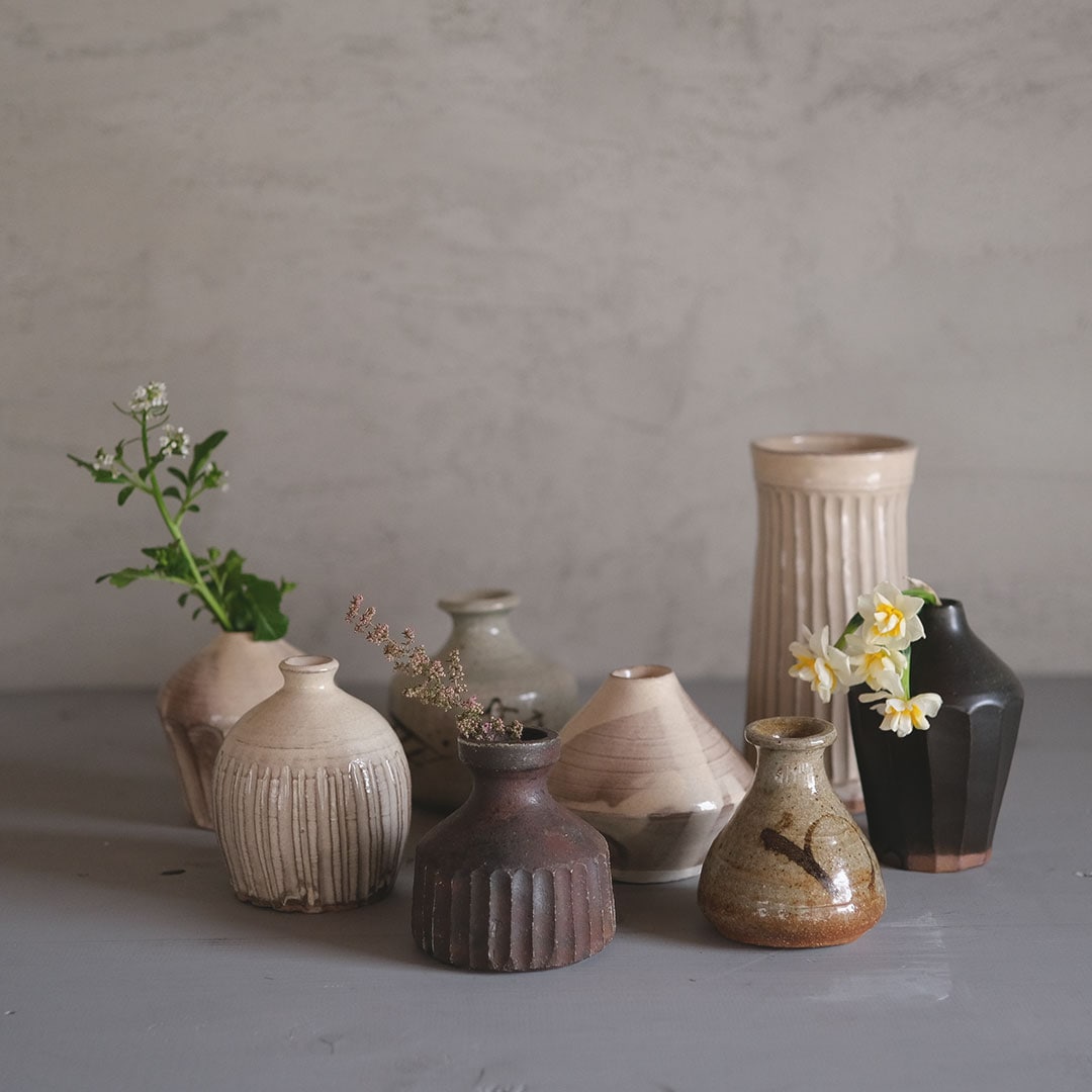 花入/粉引しのぎ | からつ焼 高麗窯 | 糸島くらし×ここのき 公式通販サイト