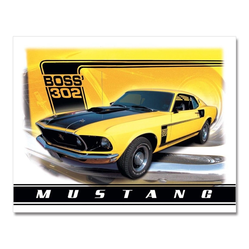 ブリキ看板 MUSTANG BOSS 302 マスタング メタルサイン ムスタング