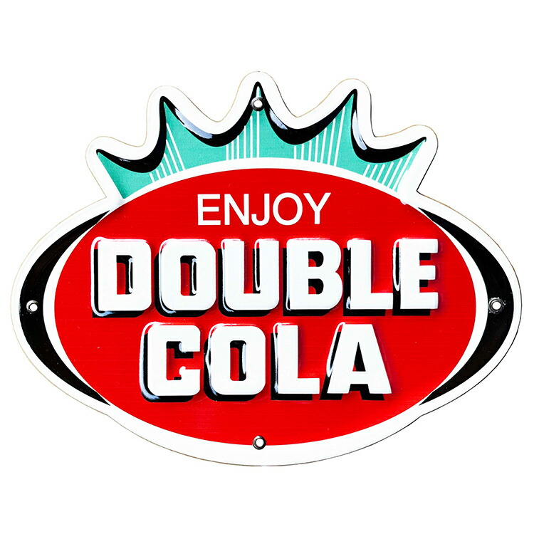 メール便発送】看板 ミニエンボスメタルサイン DOUBLE DRINK W250