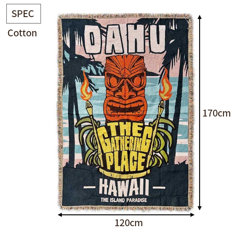 壁掛け タペストリー フリンジタペストリー TIKI 120×170cm コットン製