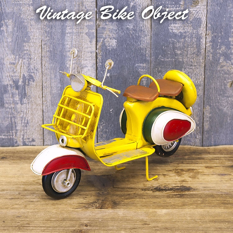 ブリキオブジェ ヴィンテージバイク 「スクーター イタリー」 高さ17.5