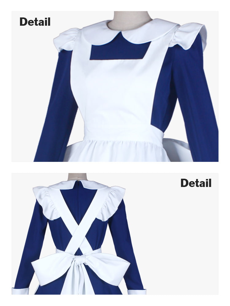 エプロン・ワンピース[レッド・ピンク・紫・赤・パープル]｜長袖