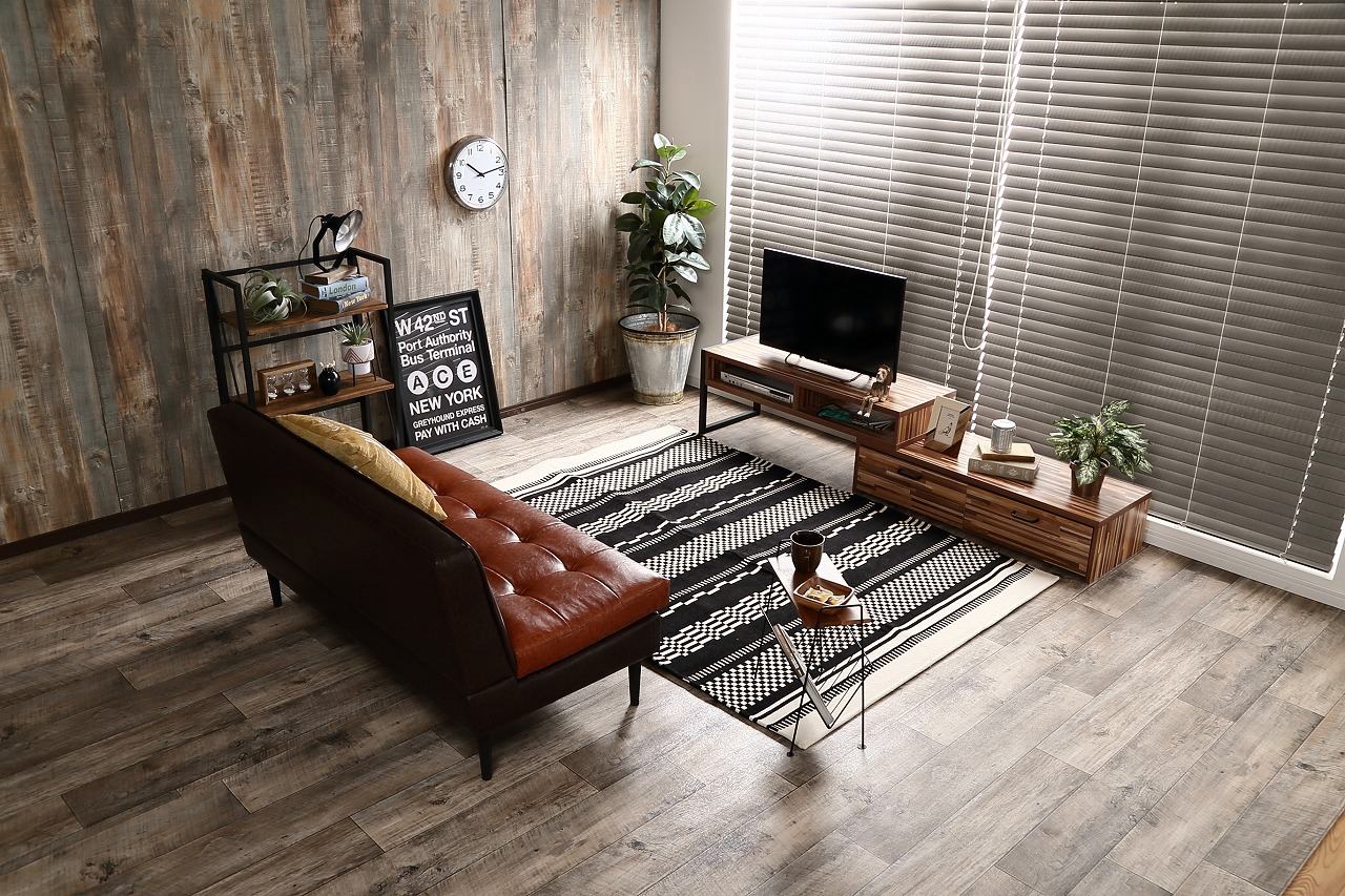 サブスク専用】本革風 ツートンカラー ヴィンテージ調 2人掛けベンチ