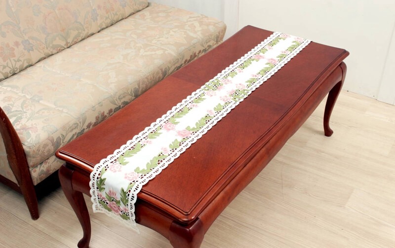 高密度カラー刺繍 テーブルランナー 約20×160cm [Almente]｜インテリア