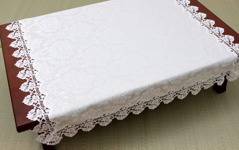 Damask rose ダマスク柄ジャカード織 テーブルクロス 約110×110cm