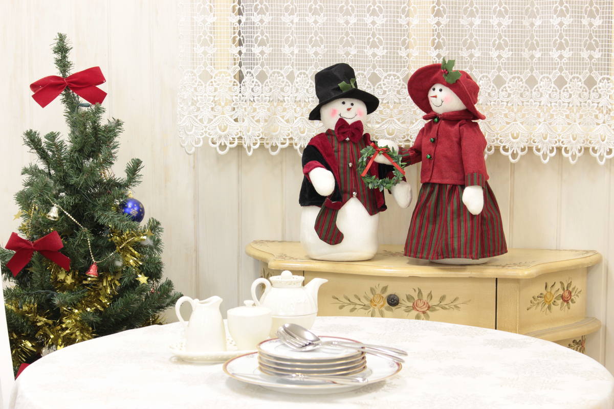 Xmas ドール スノーマンL 高さ約40cm｜インテリアレース・テーブル
