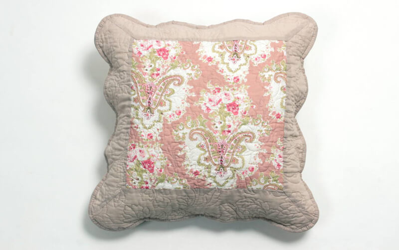 rose tint コットンキルト クッションカバー 約45×45cm｜インテリア