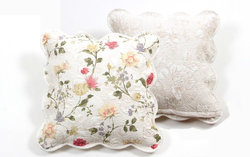コットン多針キルト クッションカバー 約45×45cm [chill flower