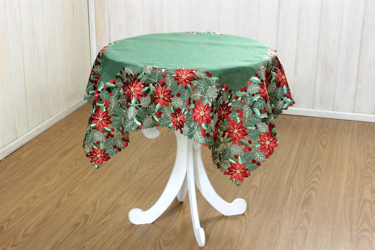 Noche Buena 刺繍 テーブルクロス 約85×85cm｜インテリアレース