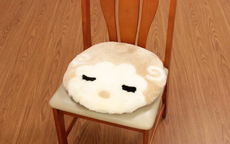 ムートン 円形シートクッション（ひつじ） 約40cm｜インテリアレース