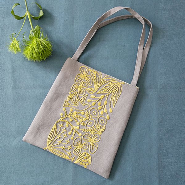 piece Alice Makabe 小鳥と草花の小さなバッグ Gray×Yellow グレー