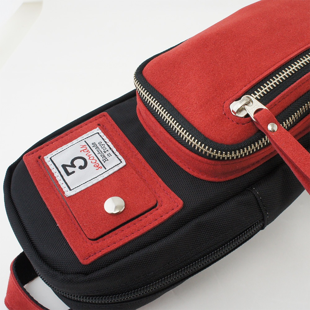 廃番】スリーセカンズ ソフトケース 2B4S ブラック/レッド (バット2本