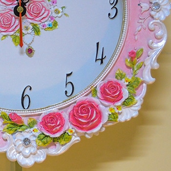 ロココ調ローズ壁掛け時計：2色|アンティーク調家具、輸入家具、ロココ