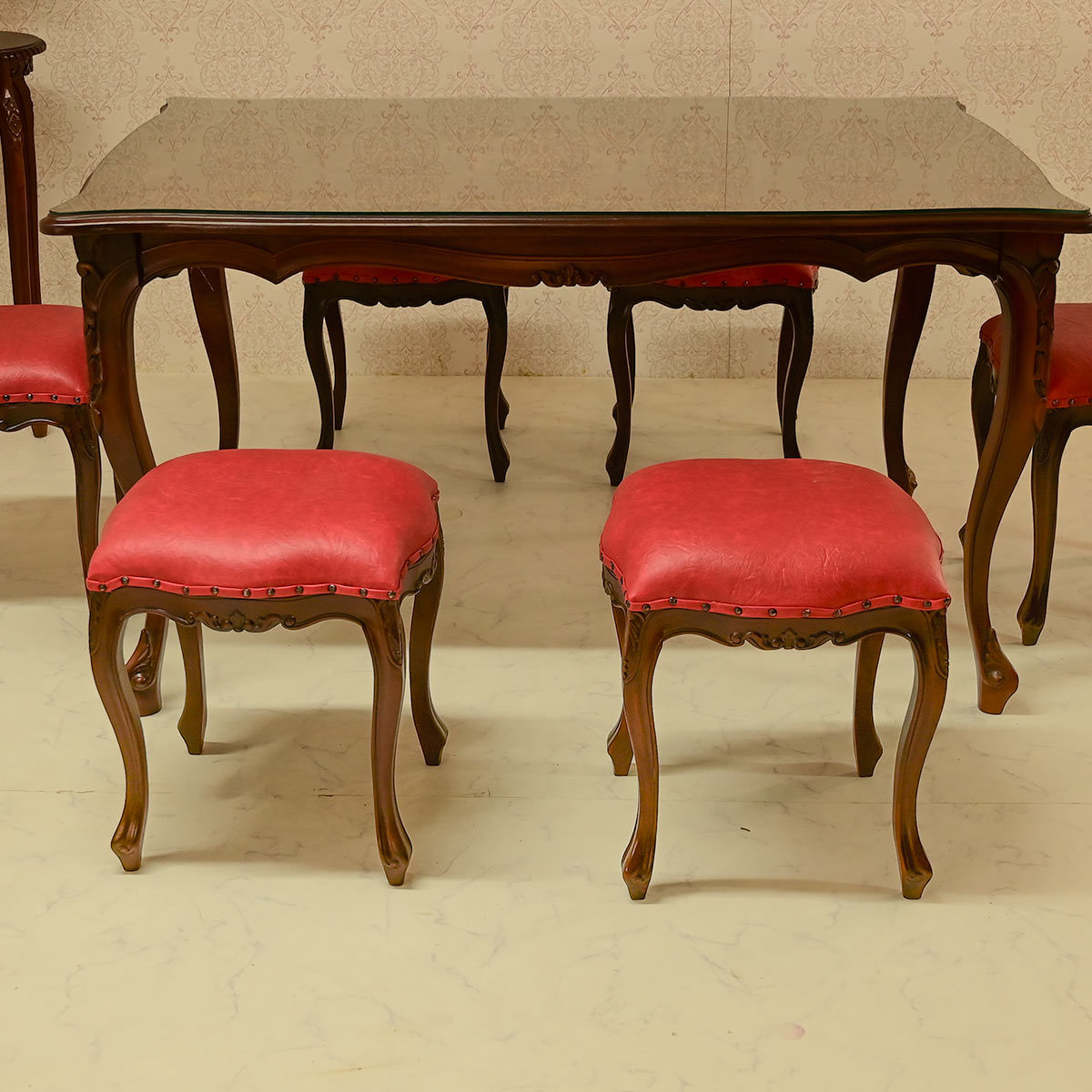 marrone スクエア ダイニングテーブル+スツール6脚セット 食卓机+