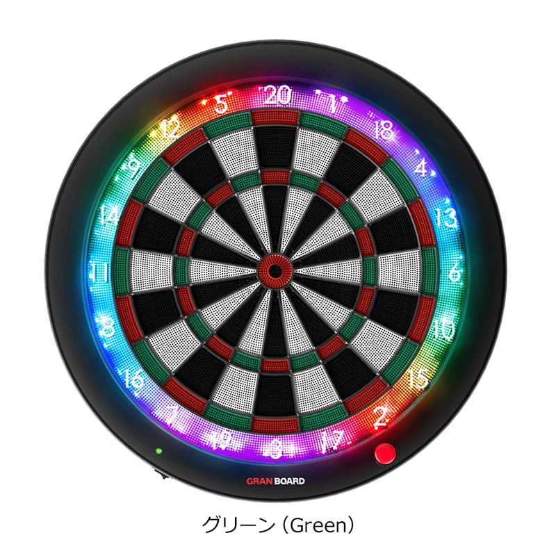 GRAN BOARD 電子ダーツボード 直径45cm 専用三脚スタンド ダーツボード セット GRANBOARD ダッシュ グリーン & ダーツスタンド