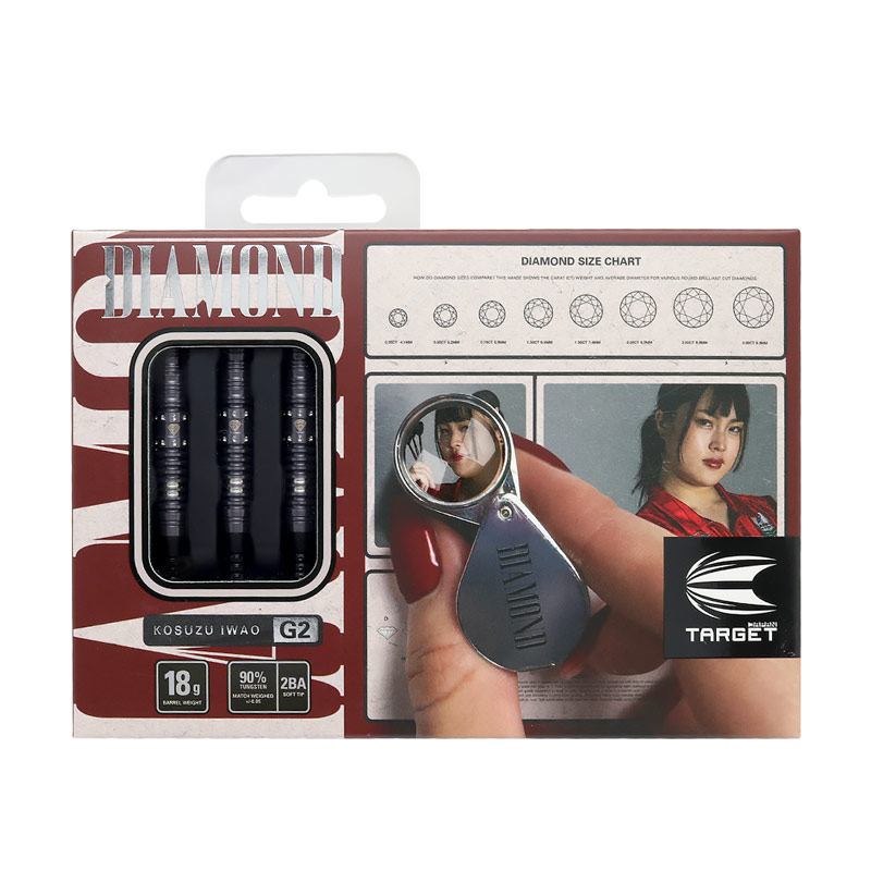 美品 TARGET DIAMOND G2 18g いわお小鈴 定価/15000円 ターゲット ダイヤモンド G2 2BA18g いわお小鈴選手 ダーツ バレル