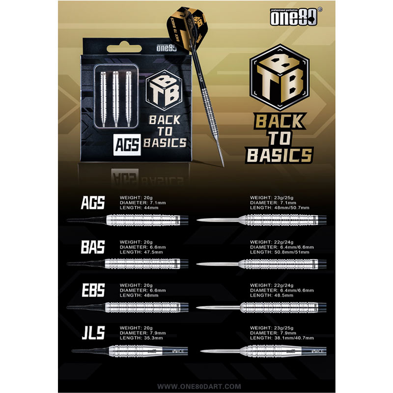 One80ワンエイティ BackToBasicバックトゥベーシック20g BAS ダーツ > ソフトダーツ > ブランド【ワ行】 > ワンエイティ > One80