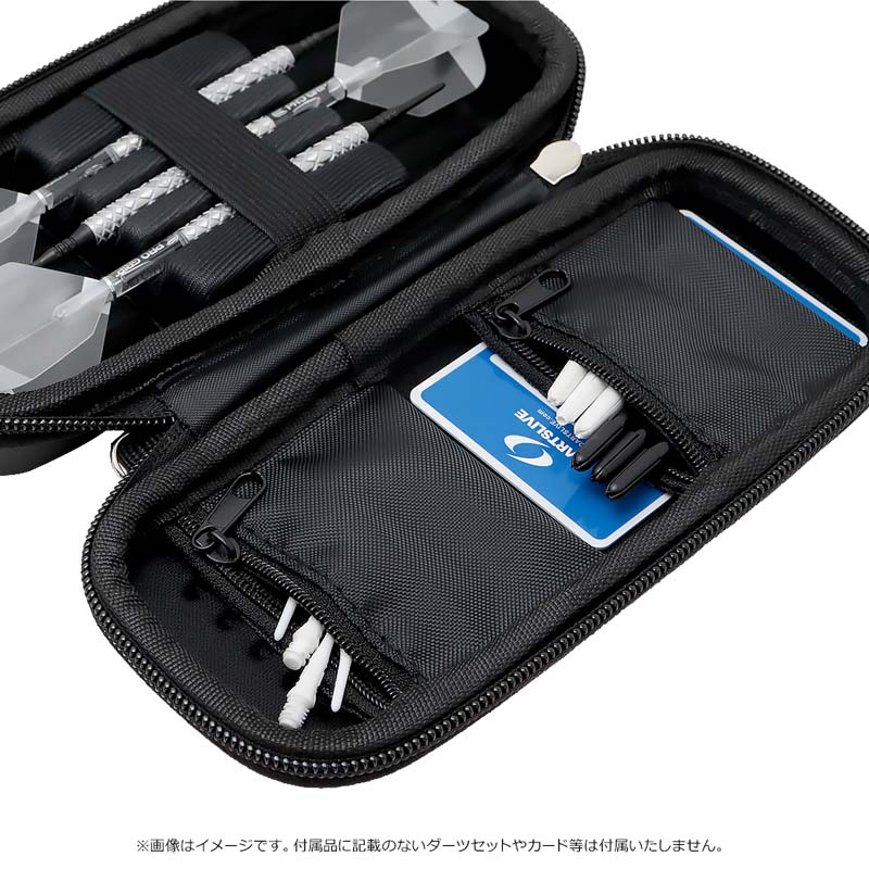 ゆうま⭐︎ダーツケースカバー（黒、ステッチ:黒） COSMO DARTS(コスモダーツ) ダーツケース CLUTCH DUO(クラッチ デュオ