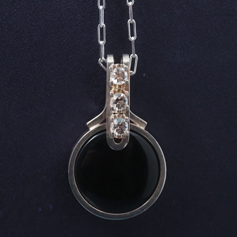 エリスカウッピ フィンランド シルバーオニキスクリスタル ビンテージ