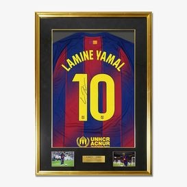 ヤマル直筆サイン入りスペイン代表2024ホームユニフォーム特製フレーム