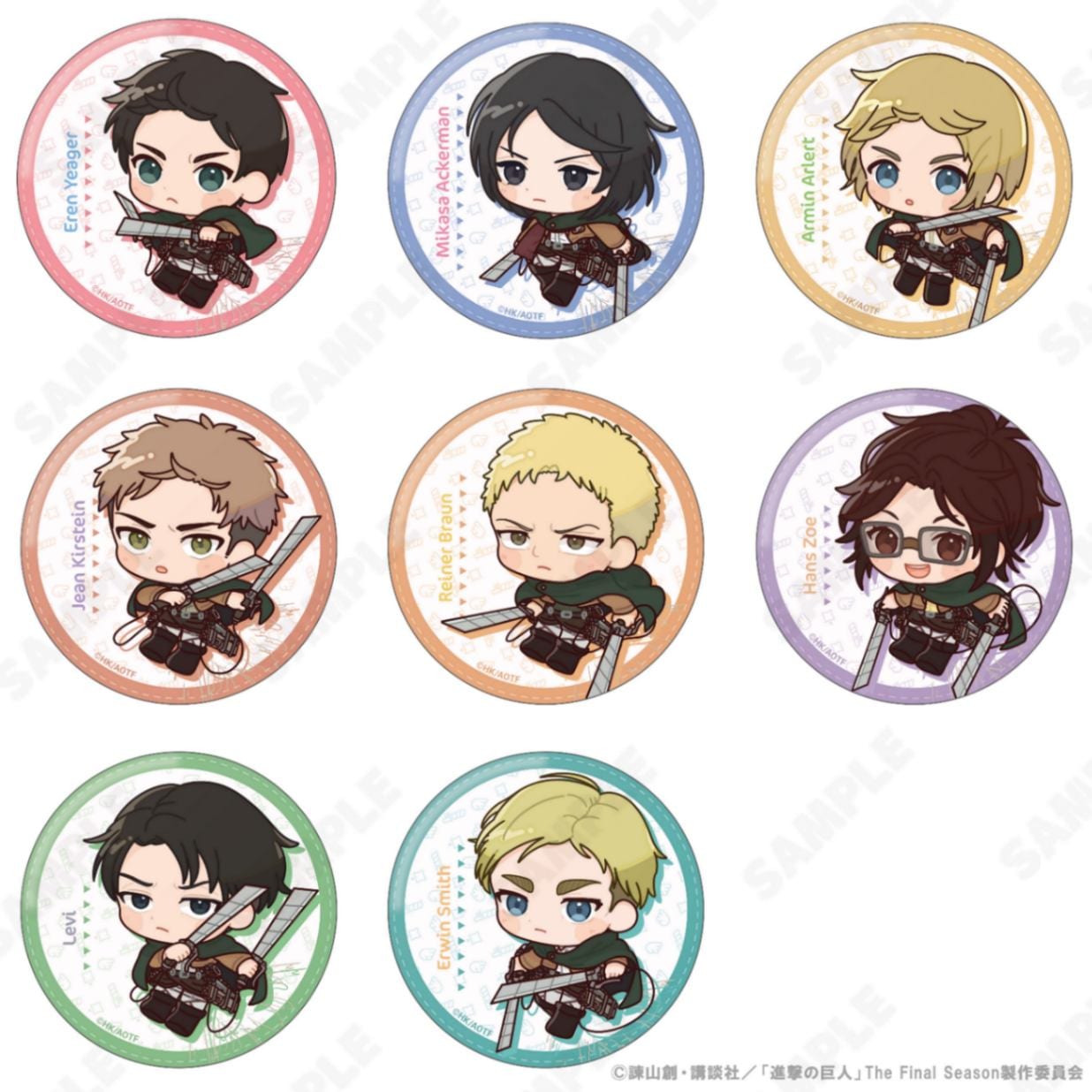 予約販売】進撃の巨人 トレーディング缶バッジ[でこぱちっ！] | キャラ