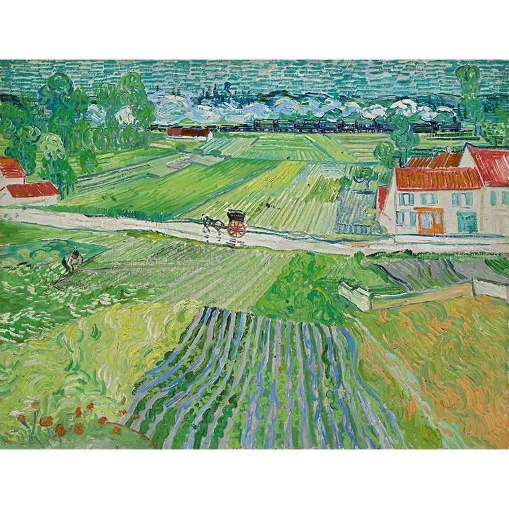 背景に馬車と列車のある風景 【6号】 フィンセント・ファン・ゴッホ