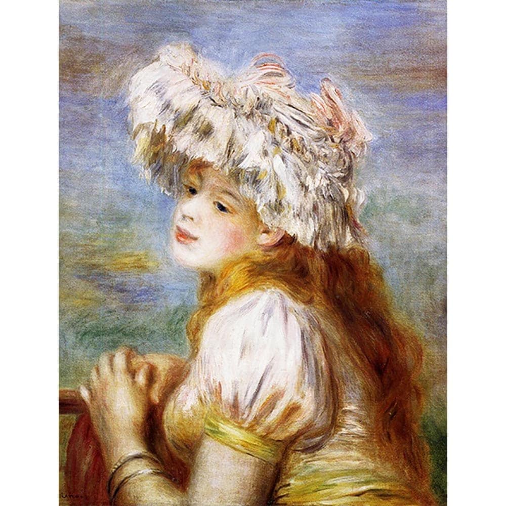 レースの帽子の少女 【20号】 ピエール＝オーギュスト・ルノワール