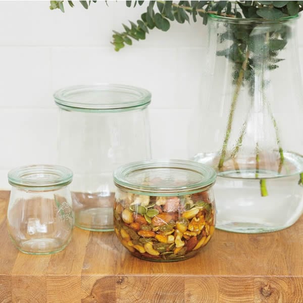 WECK TULIP SHAPE ガラスキャニスター ウェック 500ml （WE-744） フタ